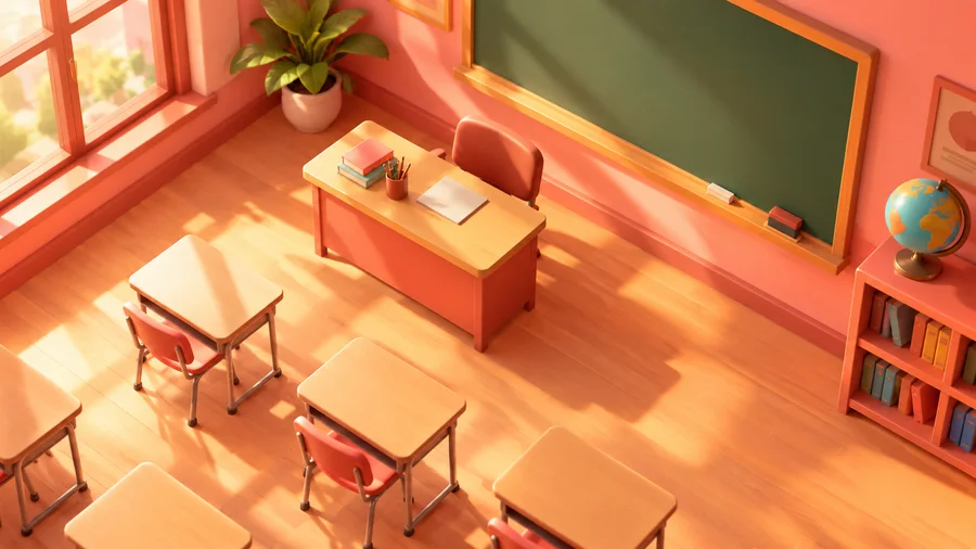 Une salle de classe en 3D