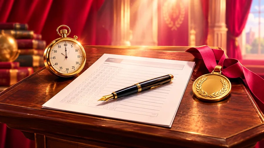 Copie d examen, chronometre et medaille