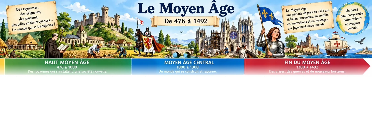 Aperçu partiel du Moyen Âge, estompé avant les repères